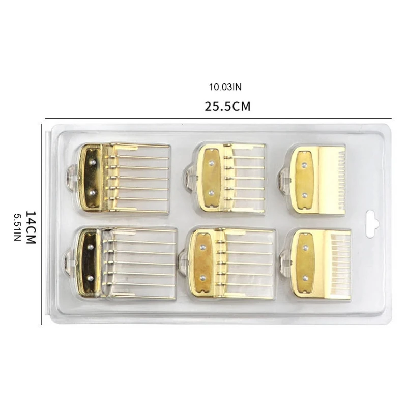 

6PCS Barber Shop Styling Guide Comb Set Hair Trimmer Attachment Hairdresser Clipper Limits Comb High Quality and Brand New