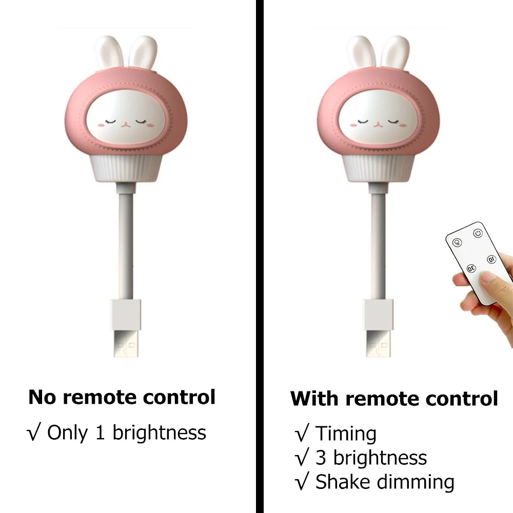 

Night Light Remote Control USB LED Night Lamp Bear Rabbit For Children's Night Light Baby Lights For Bedroom Decor Gift Bedside