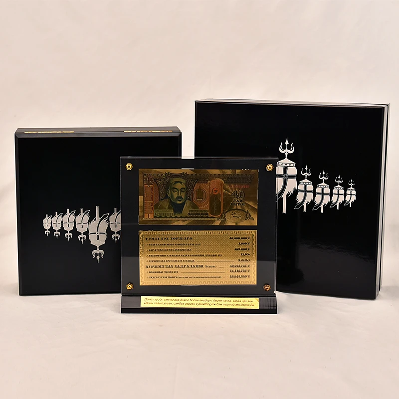 WR 40 миллионов монгольских долларов Золотая Банкнота с держателем дисплея