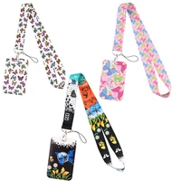 lx765 1pc butterfly keychain neckband lanyard usb id card badge holder mobile belt lanyard mobile phone accessories