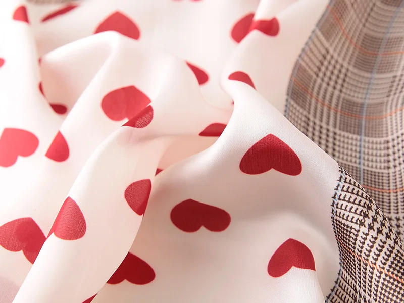 Женский шелковый шарф квадратный платок и накидка в горошек офисный маленький