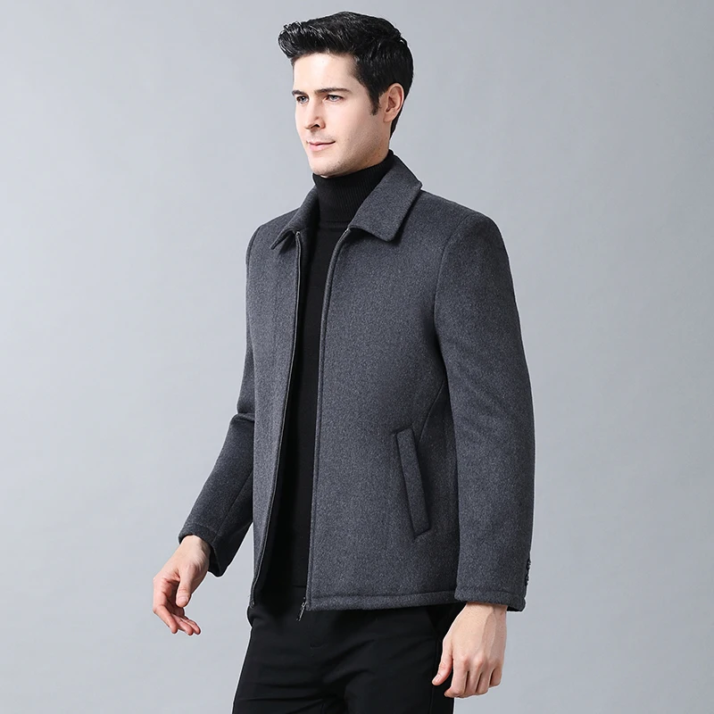 

Brand Men Wool Blends Coats Autumn Winter New Solid Color High Quality Men's Wool Coats Luxurious Wool Blends Coat Male