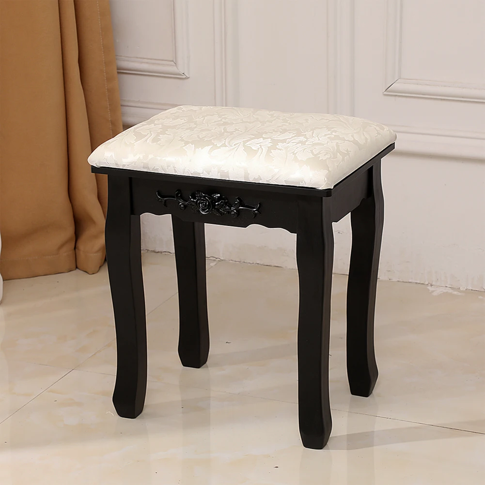 

FCH Dresser Part Soft Dressing Stool Black Dressing Table Makeup Stool Bedroom Girl Chair
