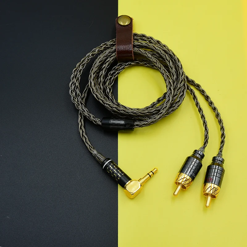 Mini JACK aux hifi кабель от 3 5 мм до 2rca двойной высококлассный посеребренный ПК