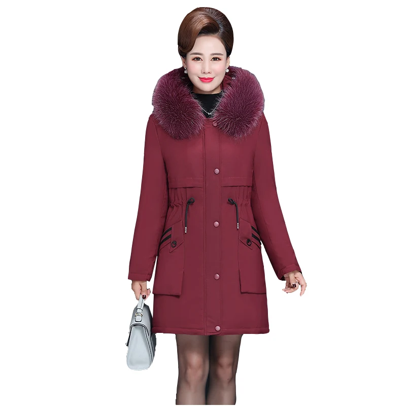 

Winter coats middle-aged down jacket cotton jacket womens medium-length large size autumn winter Parker down jacket cotton coat