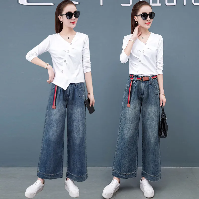 

Limiguyue Trendy High Waist Jeans Woman Big Wide Leg Pant Women Denim Pants Casual Long Trousers Autumn Winter Pantalones K110