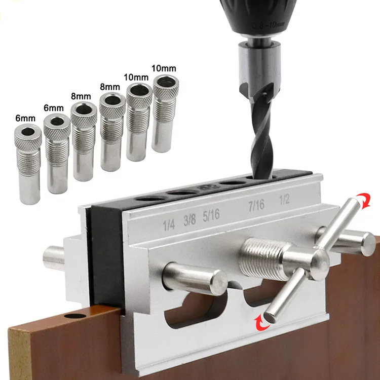 

7Pcs Woodworking Hole Jig Kit Screw Dowel Drill Guide Screw Joint Puncher Tool For drill holes Imperial/Metric Doweling Jig Kit