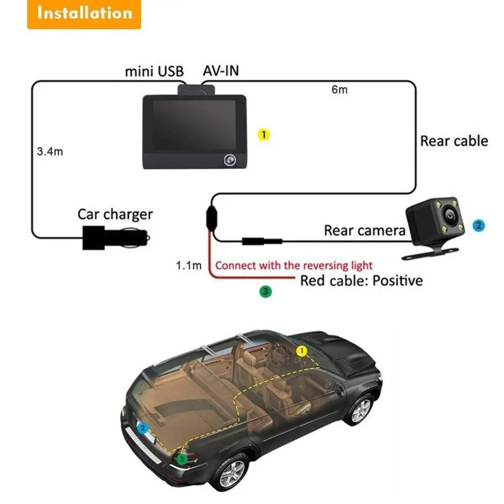 

4 Inch 720p 120 Degree Wide Angle Lens Traffic Recorder C202 DVR Camera Recorder