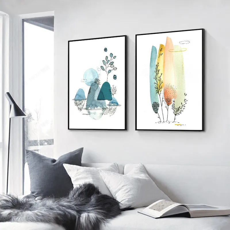 

Cartoon Wall Art Canvas Poster and Print Multicolor Scenery Canvas Painting Children Decorative Picture