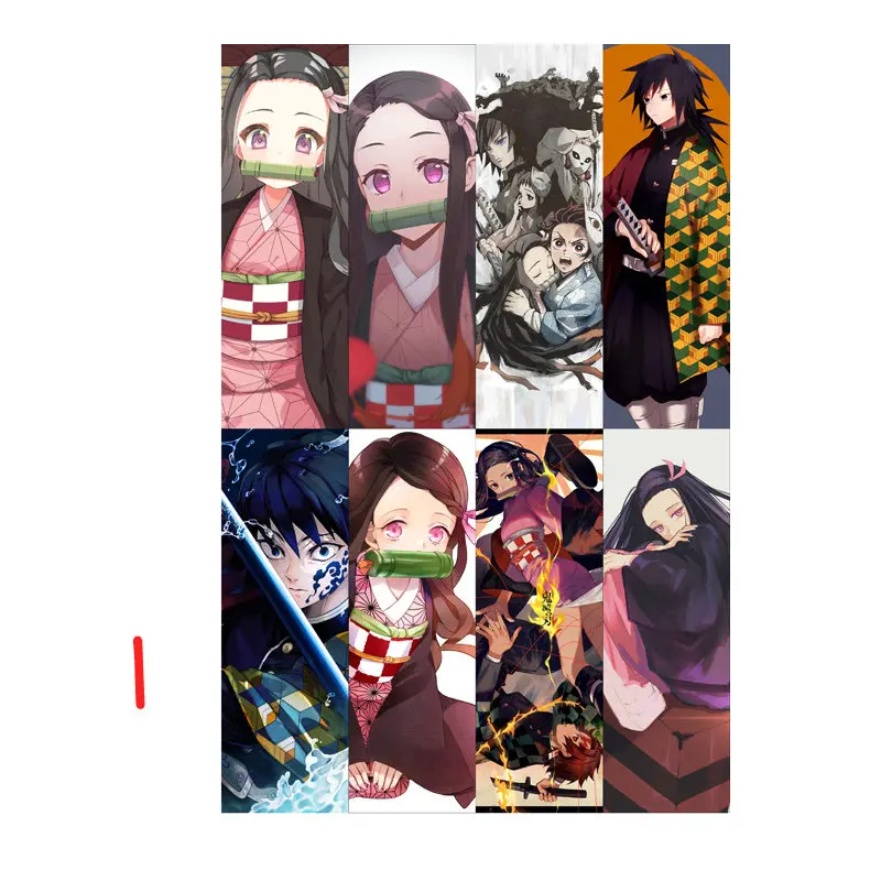 8 шт демон убийца Kimetsu без Yaiba аниме книга Знаки Водонепроницаемый прозрачный ПВХ