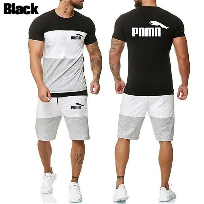 

2021 summer men's sportswear, men's short sleeve shorts, beach fitness sportswear, fashion, outdoor sports suit