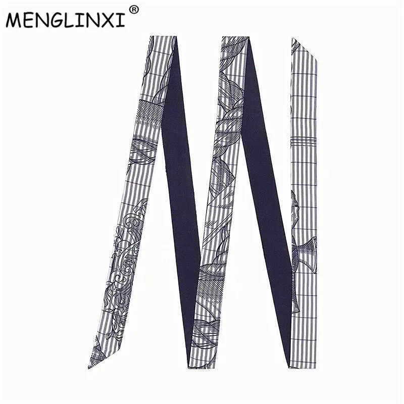 Новый модный многофункциональный шелковый шарф 200 см тонкий женская сумка ленты