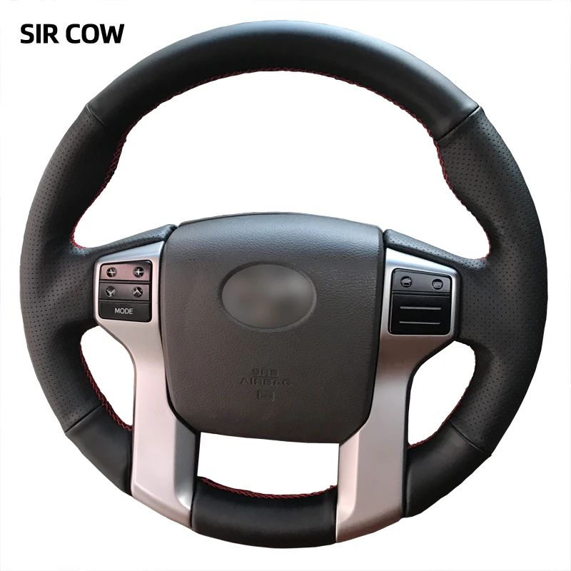 

Чехол для руля «сделай сам»; Прошито вручную; Топ Слои кожа для Toyota Land Cruiser Prado 2010-2016 автомобильные аксессуары