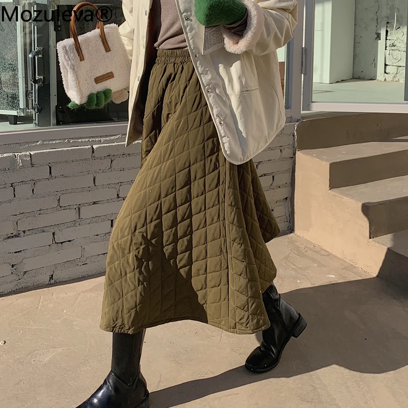 Осень-зима 2021 женские утепленные хлопковые юбки женская модная клетчатая