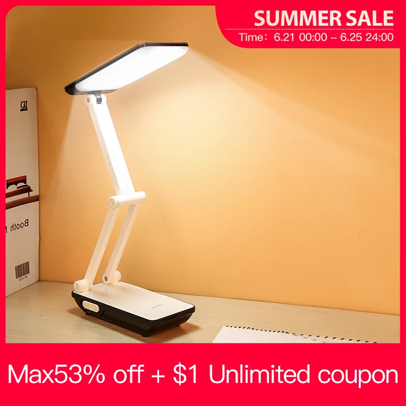 Складная Настольная лампа для студентов 3 режима светильник перезаряжаемая