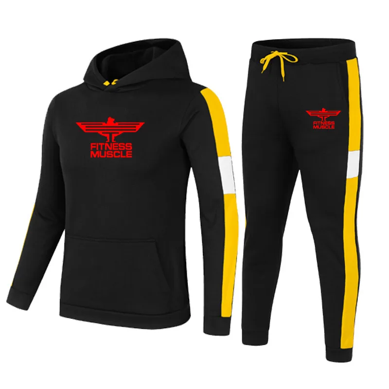 

2021 Fashion Men Clothing Jogging Sports Suit Men's Sportswear Suits Hoodie+Pants Sets Youth Fashion Printing Sportswear