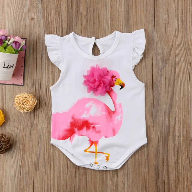 Emmababy модный костюм для новорожденных девочек с Фламинго лебедем|Боди малышек| |