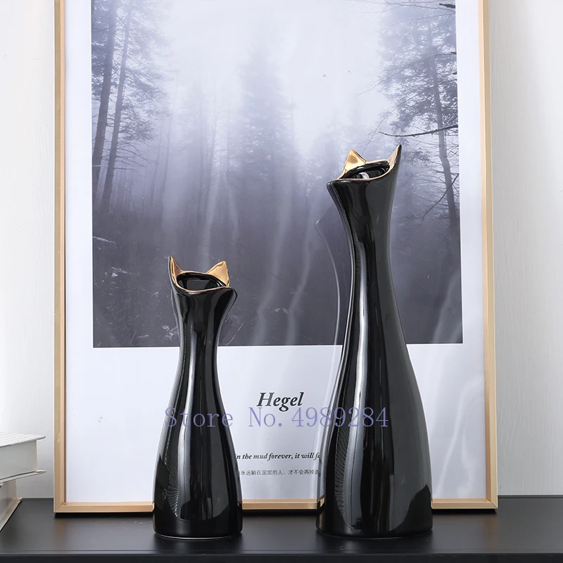 Creative ceramics vase cat ear Flower arrangement Hydroponics Accessories desktop Decorative ornaments Modern home decoration | Дом и сад