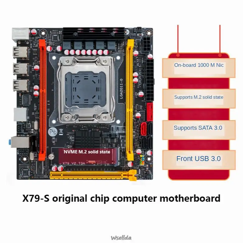 

New X79-S original chip computer motherboard 2011 pin supports DDR3 server ECC memory E5-2670 kit x99 Xeon e5 2620 v3 kit ryzen