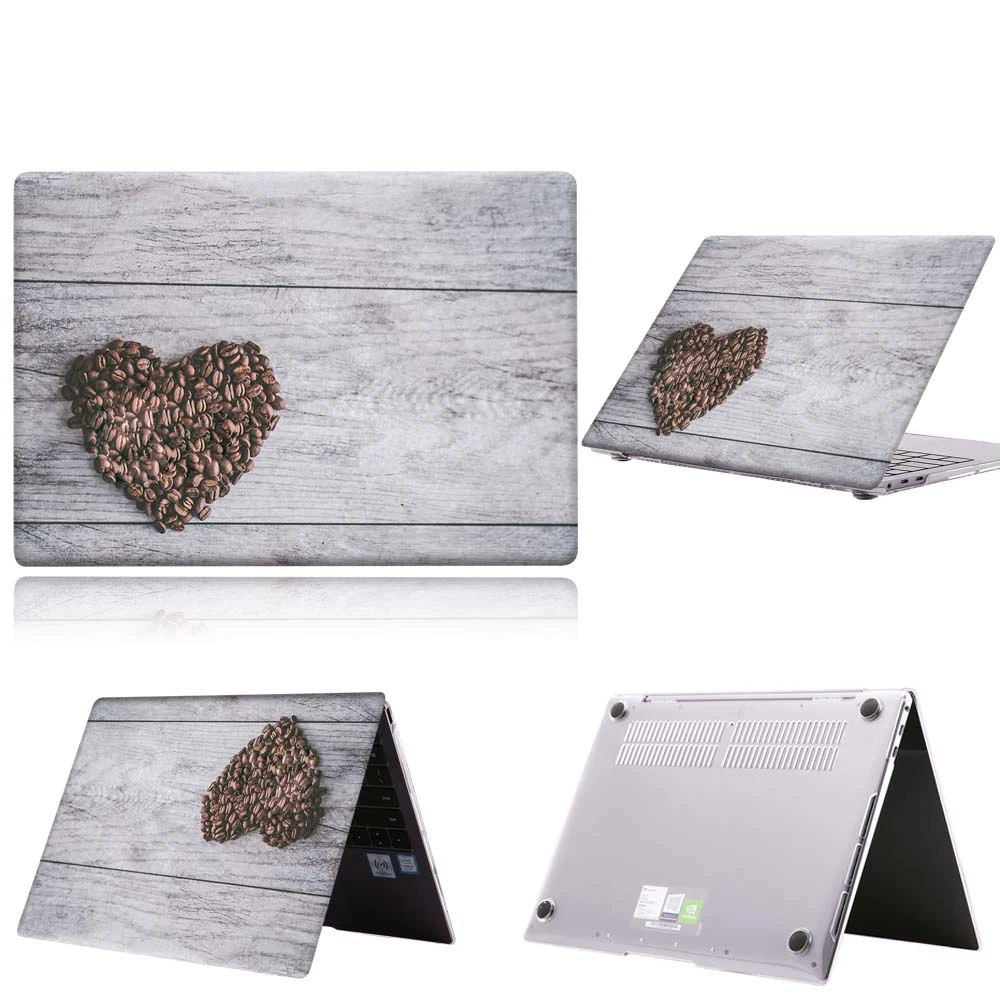 

Heart Grey Wooden Board Laptop Case For Huawei MateBook 13/13 AMD Ryzen/14/D14/D15/X 2020/X Pro/Pro 16.1/Honor MagicBook 14/15