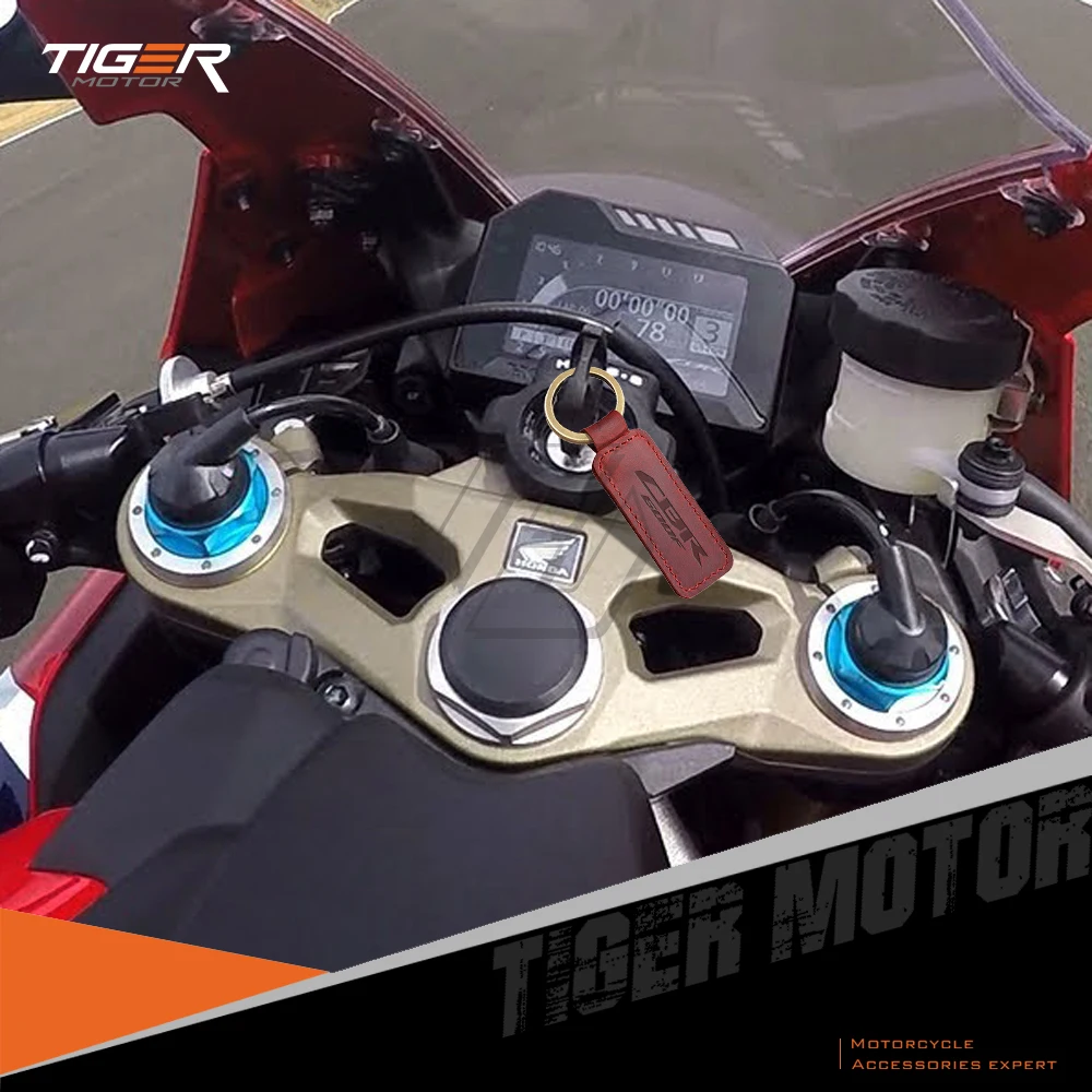 

For Honda CBR600F CBR 600F Motorbike Key Motorcycle Keychain Cowhide Key Ring