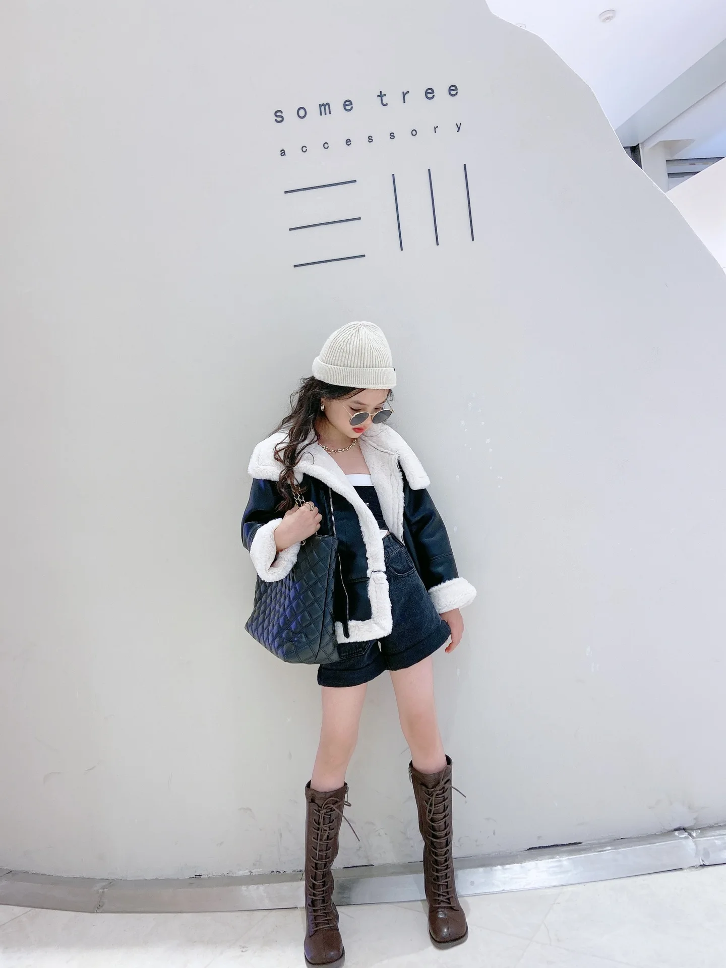 Куртки для девочек 20 осенне-зимняя новая мотоциклетная одежда универсальная