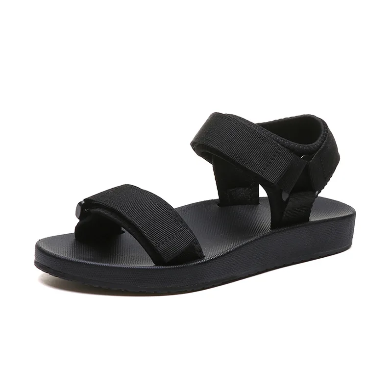 Женские летние сандалии на платформе однотонные липучке Корейская версия
