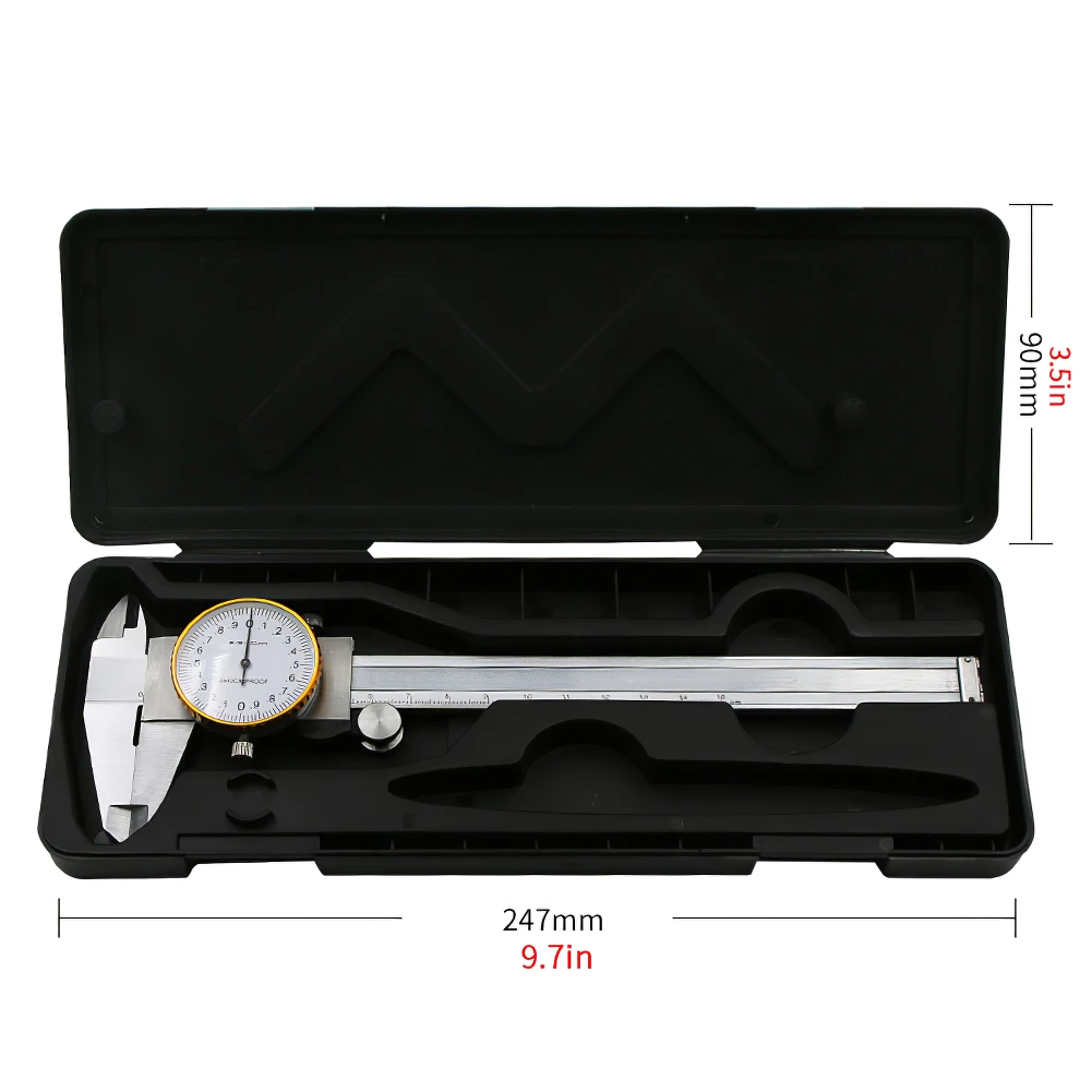 

Dial Calipers 0-150 High Precision Industry Carbon Steel Dial Vernier Caliper Shockproof Metric Measuring Tool Gauge Instrument