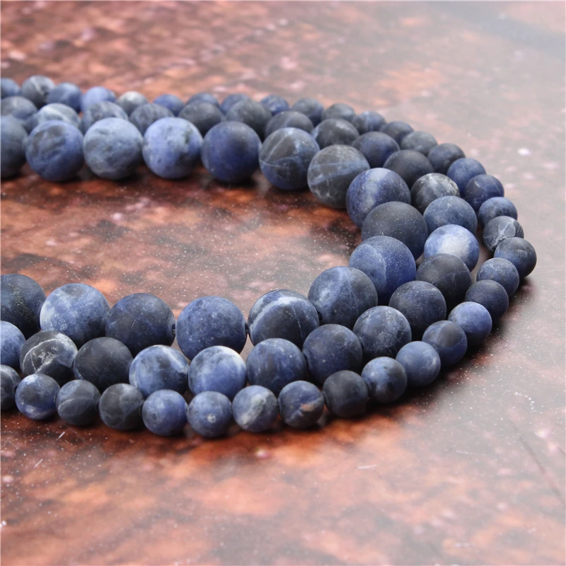 Оптовая продажа модные ювелирные украшения матовый синий камень 4/6/8/10 / 12 мм