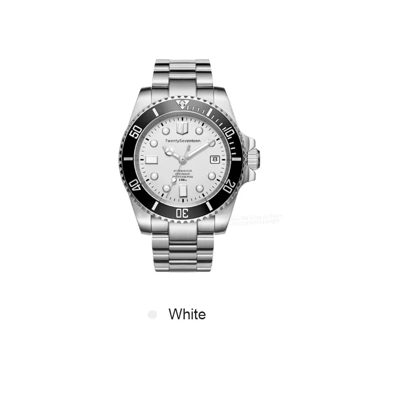 White Механические часы Xiaomi Mijia TwentySeventeen, серия Deep Sea, импортный механизм Miyota, 100 м, водонепроницаемые, для мужчин, подарки, полиуретановая коробка - Цвет: White