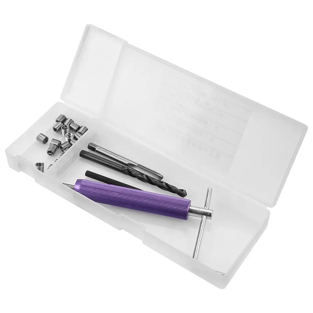 

Car Thread Repair Kit 20Pc M6*1.0*2d Thread Inserts & Drill Tap Set Car Engine Block Restoring Damaged thread repair insert tool