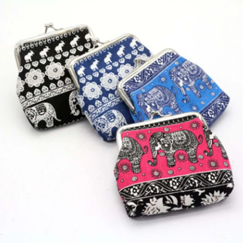 

Coin Purse Wallet Clutch Bag For Women Girl Print Cute Animal Elephant Floral Canvas Women Lady Square Hasp Casual 12 Forte