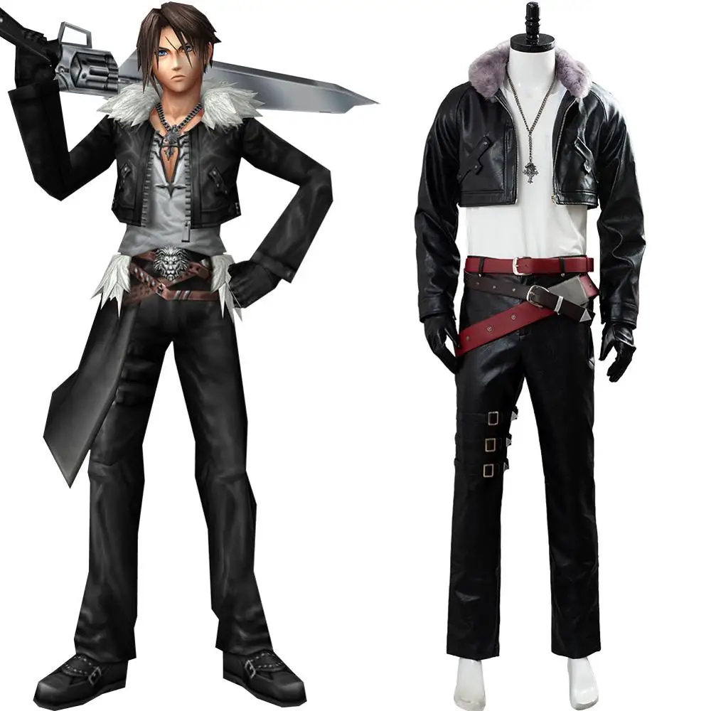 Final Fantasy 8 Косплэй Squall Leonhart костюм наряд равномерное полный для Хэллоуина с