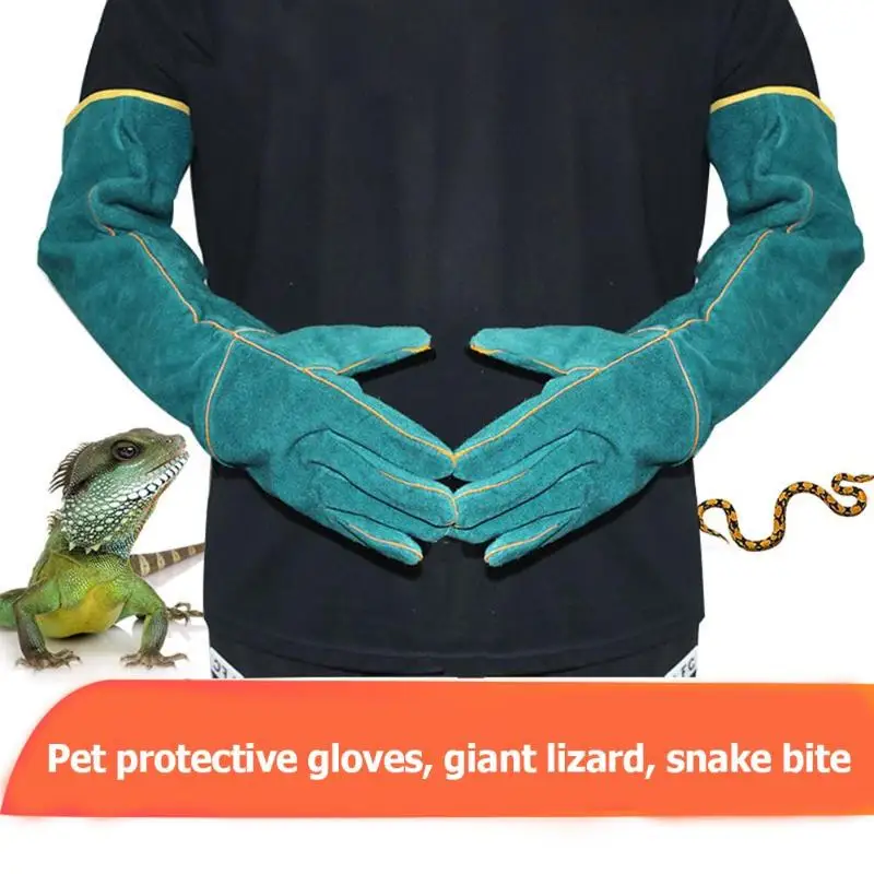 1 пара анти укус перчатки из коровьей кожи для собаки кошки товары дрессировки