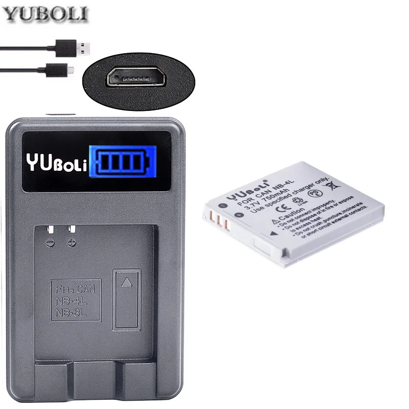 Акумуляторная батарея NB-4L NB 4L NB4L аккумулятор+ ЖК-дисплей USB Зарядное устройство для Цифрового Фотоаппарата Canon IXUS 60 65 80 75 100 I20 110 115 120 130 117 220 225 камера - Цвет: charger and 1battery