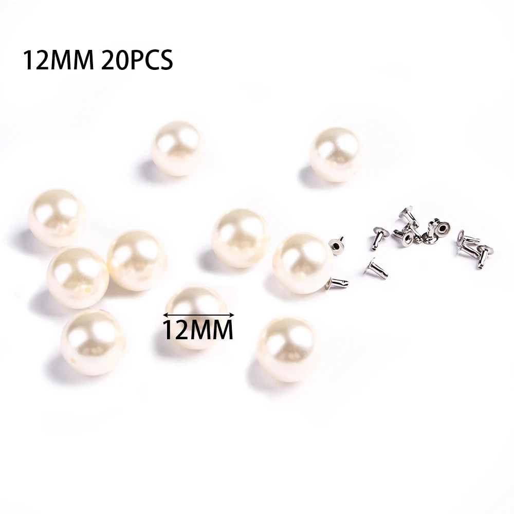 Новые пуговицы с имитацией жемчуга и заклепками 20 шт./компл. для ткани брюк шляп
