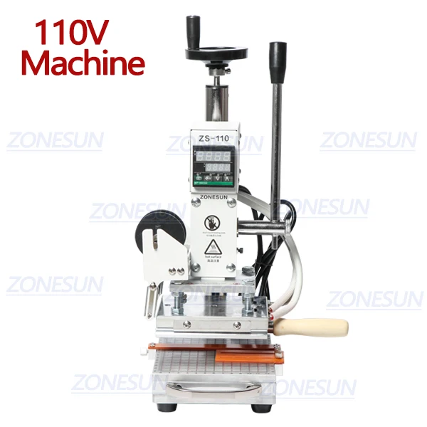 110V Machine1 ZONESUN ZS110 машина для горячего тиснения фольгой кожи тиснение бронзирующий инструмент для дерева ПВХ бумаги DIY скользящий Рабочий стол цифровой - Цвет: 110V Machine1