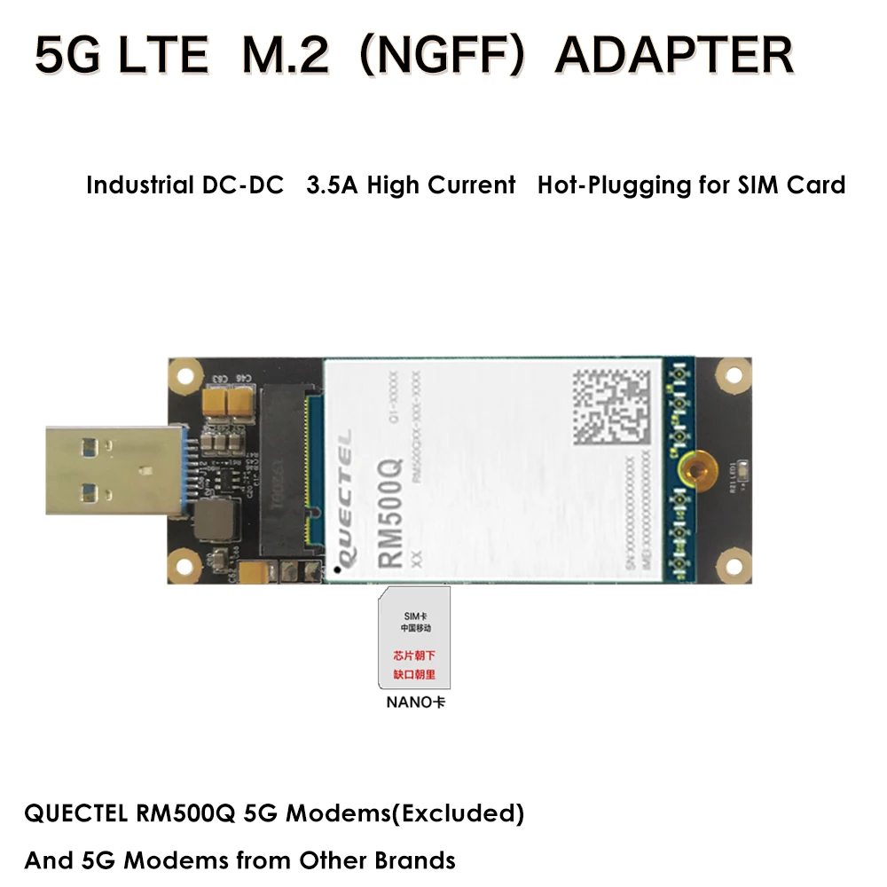 Промышленный M.2(NGFF) адаптер с USB 3 0 4G LTE гнездом для NANO SIM карты совместимый модулем