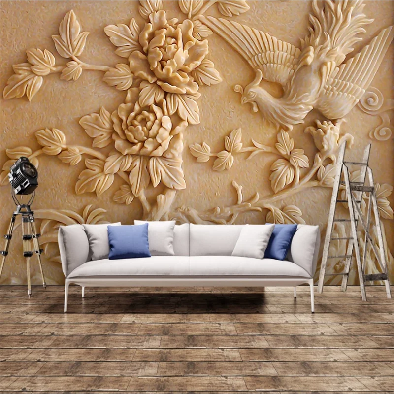 Обои на заказ 3d росписи цветов открытый рельефный фон настенная живопись обои