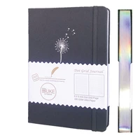 buke dandelion dotted journal bujo dot grid notebook 180gsm thick white paper black color waterproof fabric cover