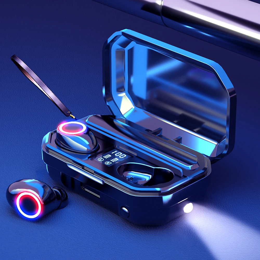 TWS Bluetooth 5 0 наушники беспроводные наушники-вкладыши 2000 мАч с зарядным боксом 9D Stereo