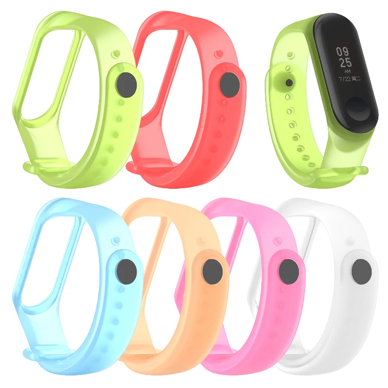 

Silicone Strap for Xiaomi Mi Band 6 5 4 Bracelet for Miband 5 4 3 6 Transparent Waterproof Sport Smart Watch Band Replacement