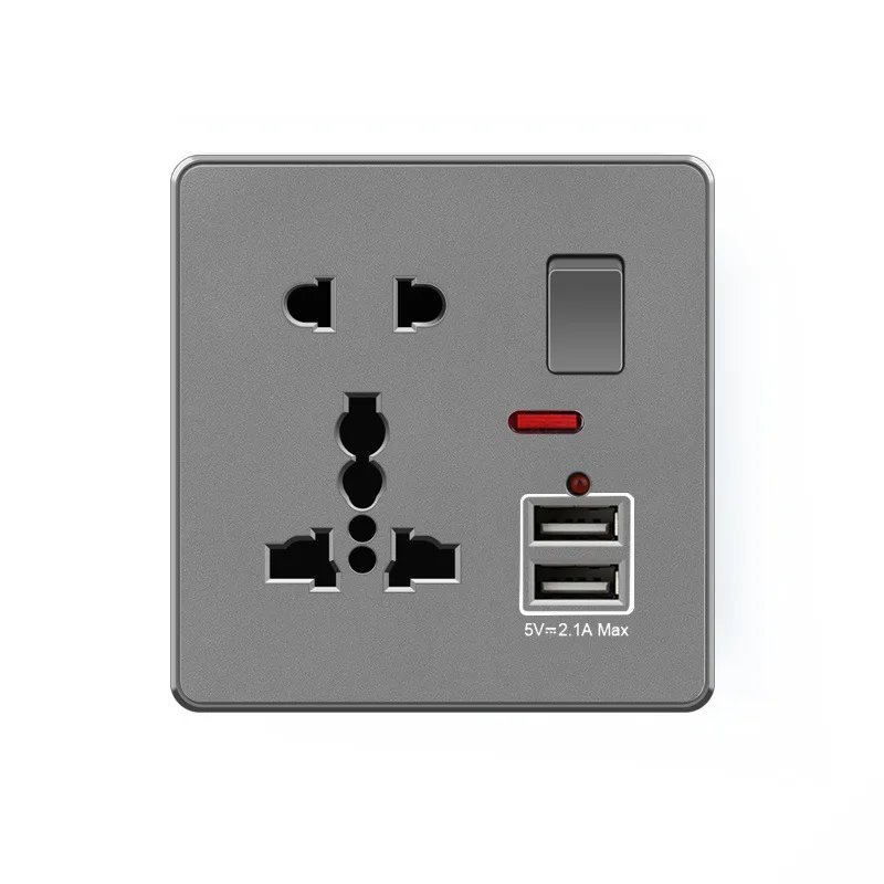 

DepoGuye Wall Universal Socket,socket with Usb for Home ,outlet 220v Korea Dual USB 2.1A Phone Charging Outlet 86mm*86mm