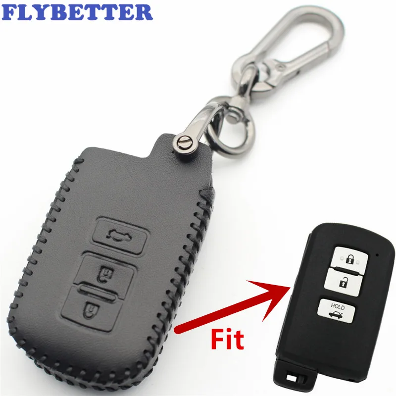 Чехол для смарт ключей FLYBETTER из натуральной кожи с 3 кнопками Toyota