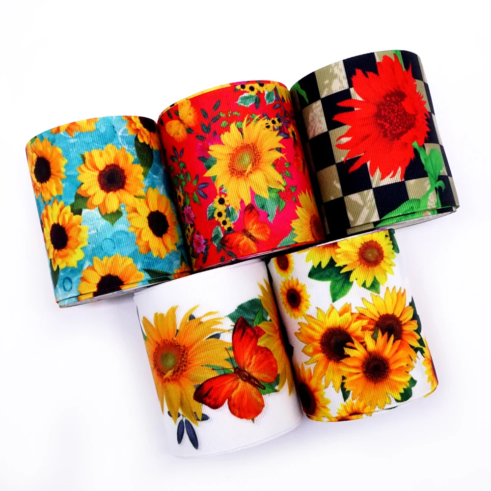 Бесплатная доставка корсажная лента с принтом подсолнуха 37892 | Дом и сад