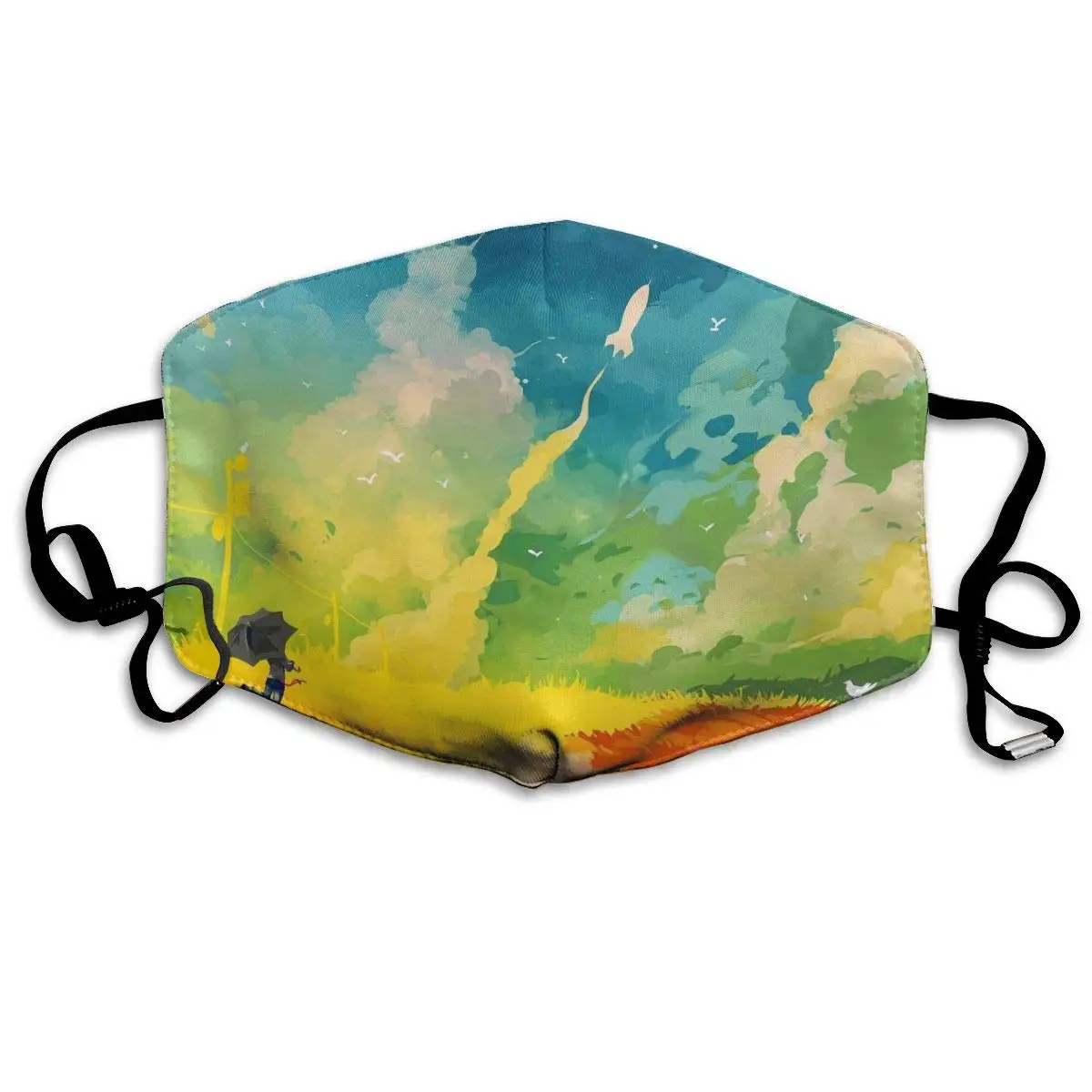 

Abstract Painting Anti Dust Half Face Mouth Mask, Unisex Cotton Warm Fashion Adjustable Washable Mask
