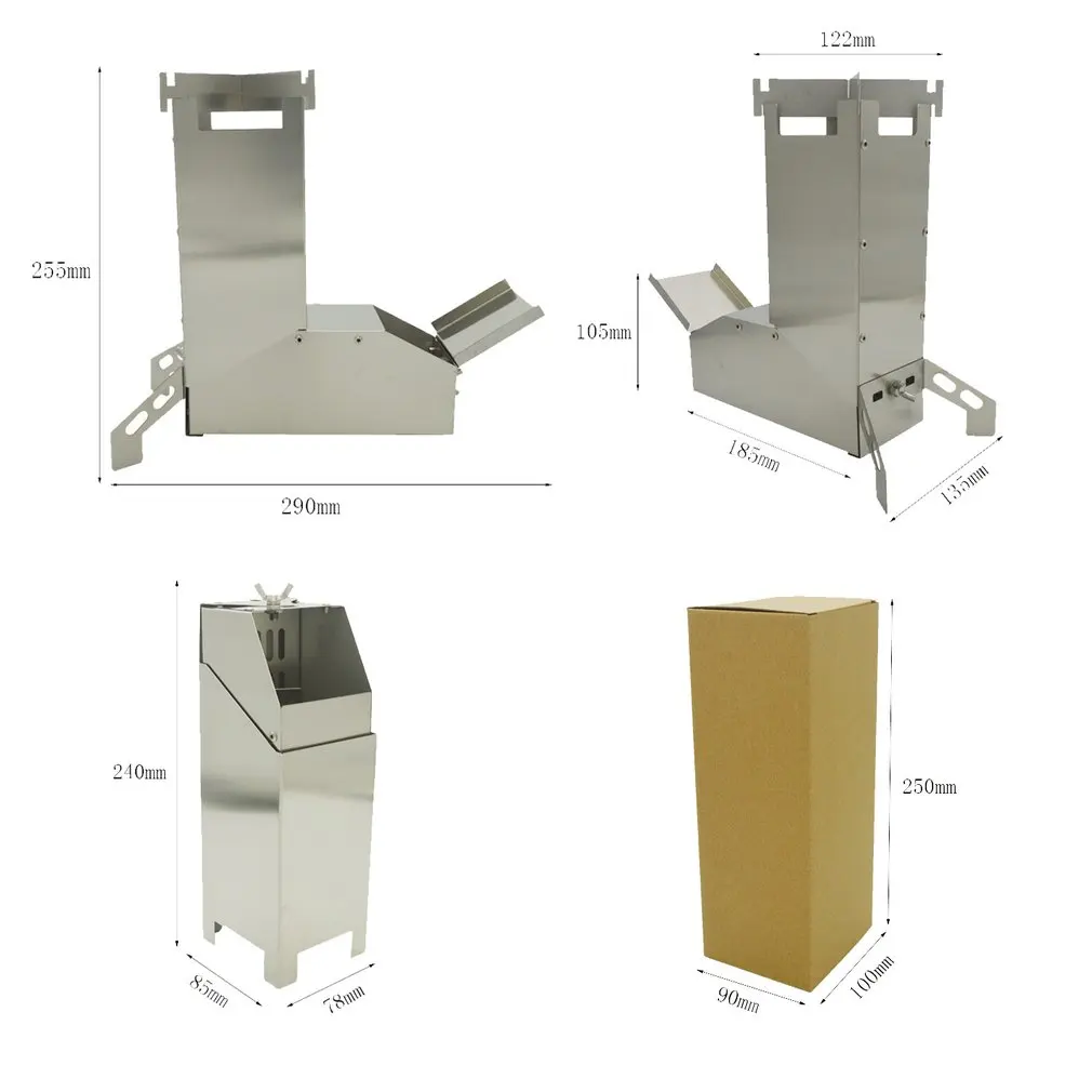 

New Portable Collapsible Camping Stove Wood Stove Outdoor Wood Burning Stainless Steel Rocket Stove Backpacking Camp Tent Stove