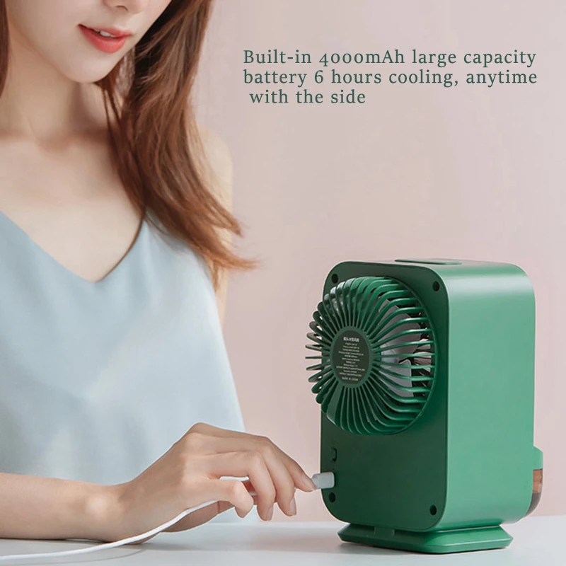 

Ice Fog Fan, USB Mini Water-Cooled Air-Conditioning Fan with Atmosphere Night Light