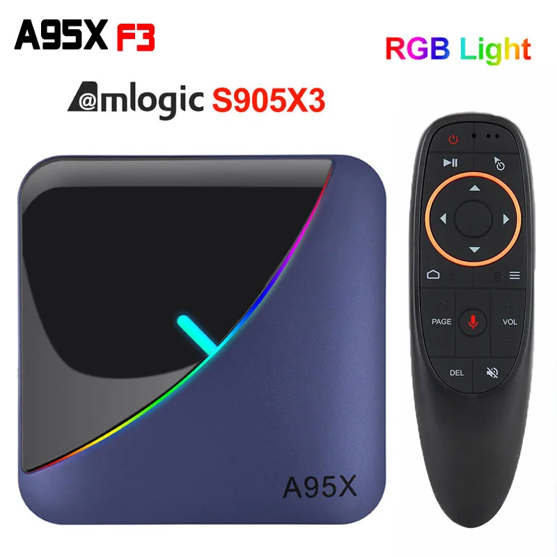 A95X F3 Android 9 0 ТВ Box RGB светодиодный светильник коробка 4 Гб 64 оперативной памяти 32