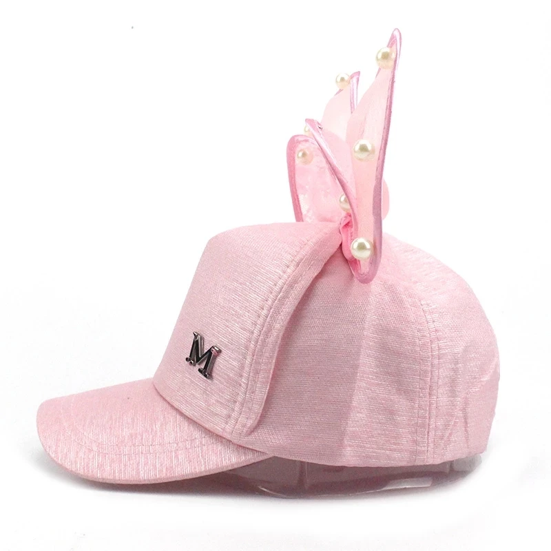 Детская бейсболка с большим бантом мультяшная Кепка милыми ушками для девочек